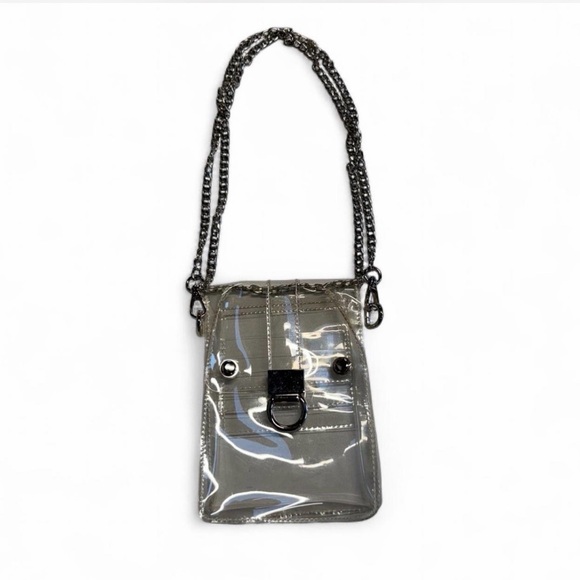 Handbags - Clear Shoulder Purse Bag Concert Stadium Event Going Out Chain Silver Rave Event